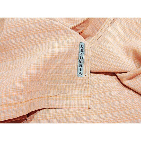 Columbia Mens Brown Rust Short Check Sleeve Collared Button Up Shirt Soft Sz XL - Picture 9 of 11